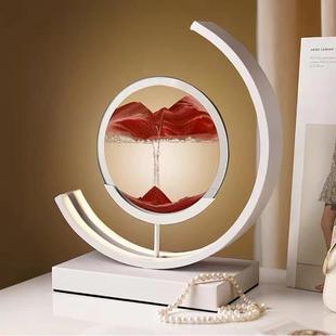 沙创漏摆件水流沙画工艺品山意办公室玻璃摆件家饰居装308送人佳