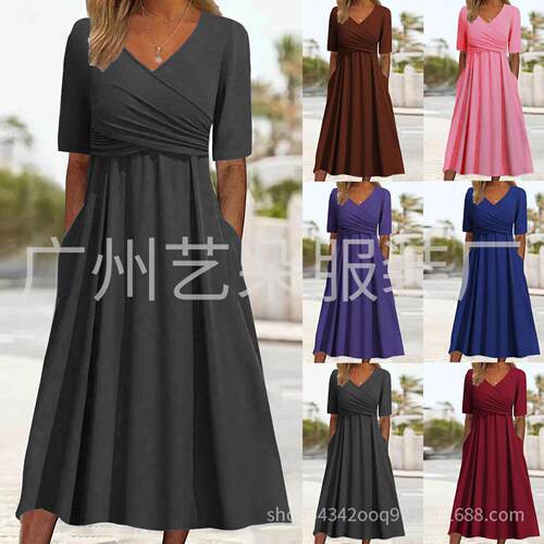 Short sleeved dress women's dress