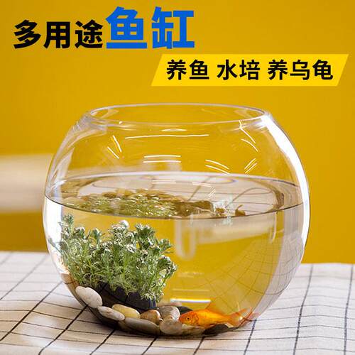 办公室小鱼缸加厚透明玻