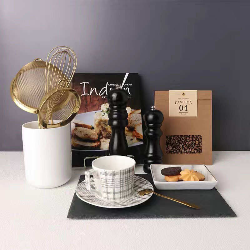 【厨房装饰摆件】样板房厨房软装饰品咖啡豆面包道具组合