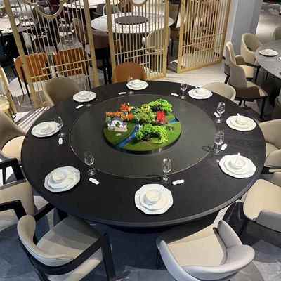 贵宾林氏酒店实木餐桌电动大圆桌