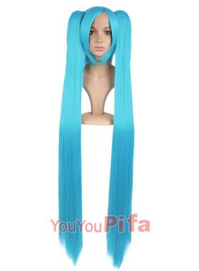 新款v家初音未来韶Vers蓝华色渐变白色雪初音双马尾蝴蝶结造c型o