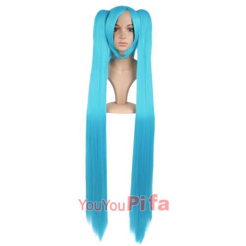 新款v家初音未来韶Vers蓝华色渐变白色雪初音双马尾蝴蝶结造c型o