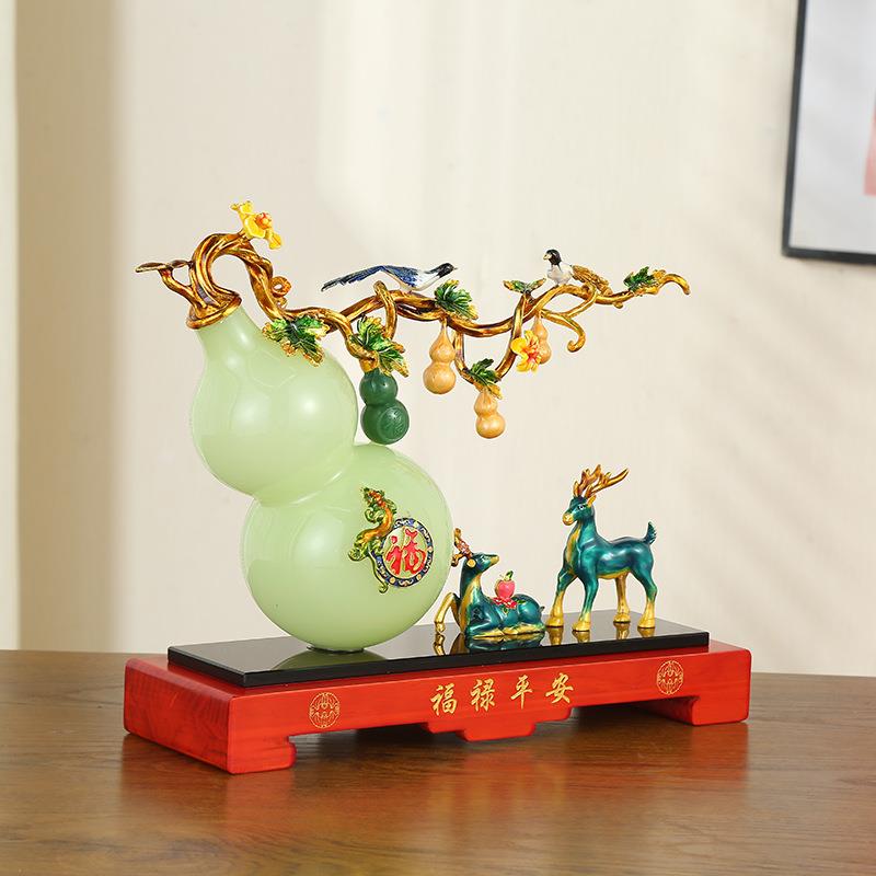 福禄平安招财葫芦摆件家居客厅树脂风水摆件开工大吉福禄摆件