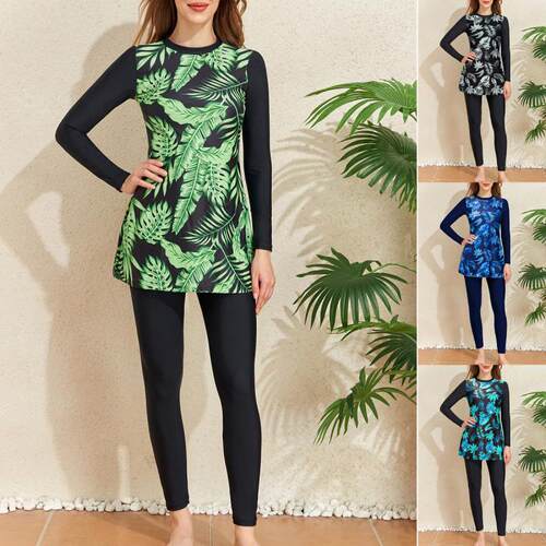 Swimsuit long sleeved long pants two conservative split