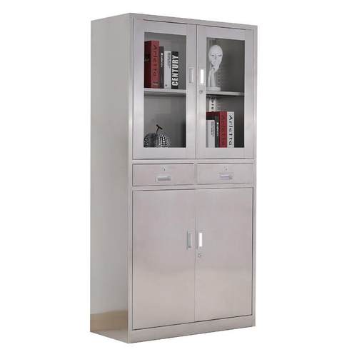 不锈钢文件柜中二斗西药柜员工资料柜带抽屉医院药品存放柜无菌柜