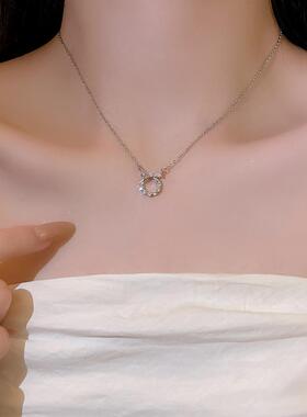 ins珍珠爱心钛钢项链百搭项链