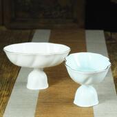 花道插花器水 花器金边公LCS主高脚椭圆盆日皿式 盆日式 小原流经典