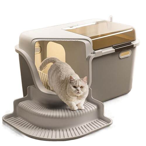 走廊式猫砂盆全封闭式号防外溅除臭防臭翻盖加高猫咪厕所