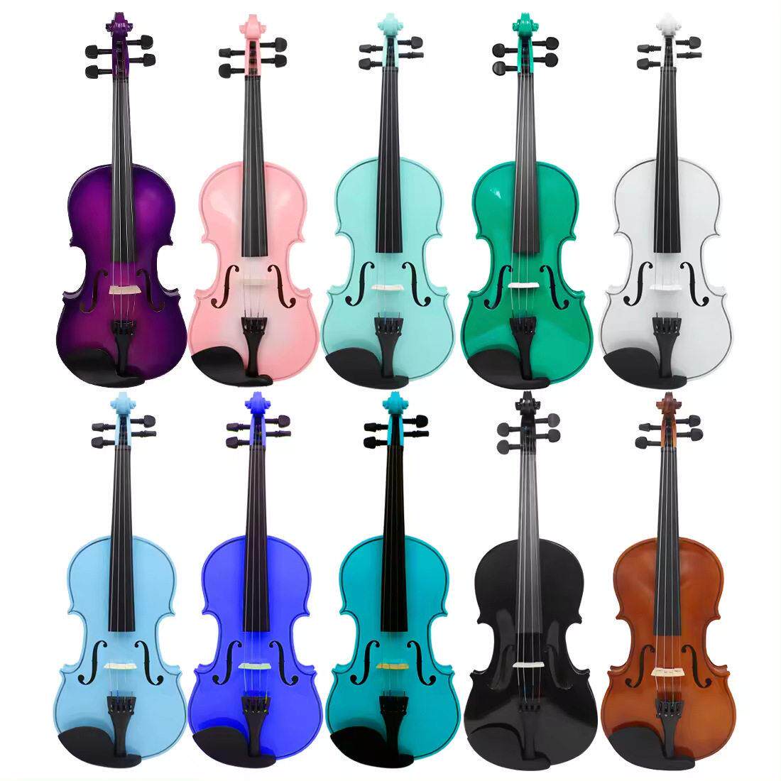 厂家直销彩色小提琴木质小提琴初学者成人儿童练习实木提琴violin