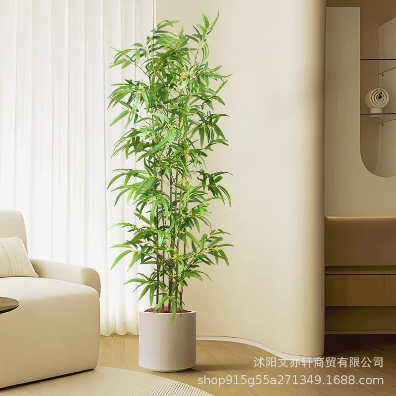 仿真竹子室内装饰假竹子隔断屏风挡墙造景室外装饰竹盆栽加密绿植