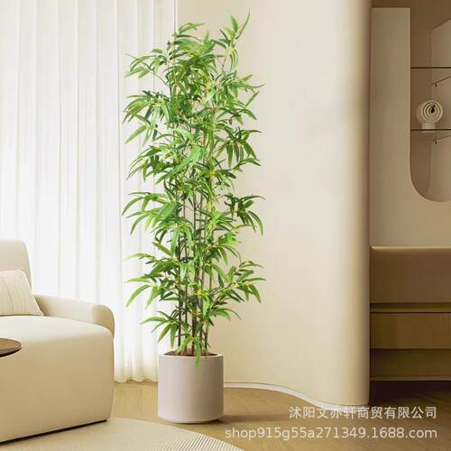 仿真竹子室内装饰假竹子隔断屏风挡墙造景室外装饰竹盆栽加密绿植