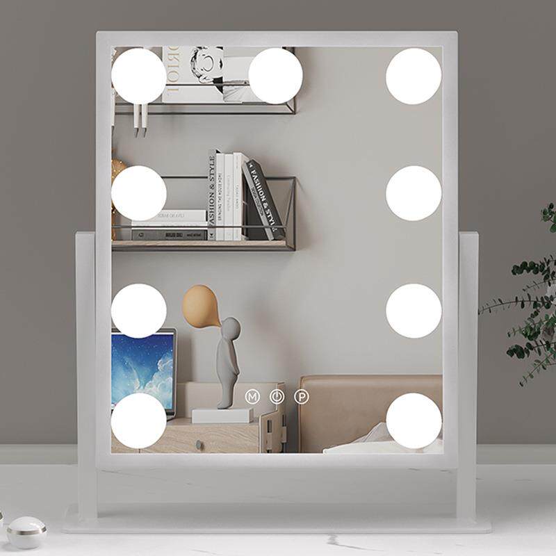 可收纳led化妆镜台式带灯直播美颜补光大号宿舍桌面梳妆台镜子