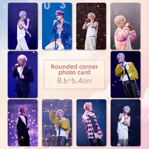 鹿晗小卡 全新明星周边高清铜版纸卡片定制覆膜小照片一套10张