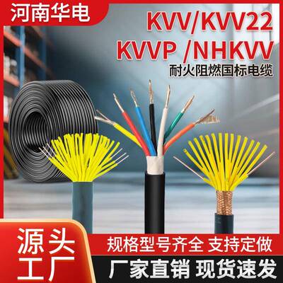 国标KVV/KVVP 耐火阻燃国标控制电缆 铜芯室内外工程电缆多平方