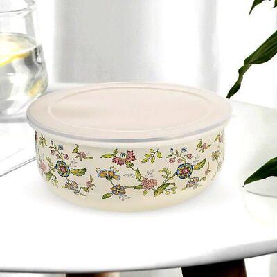 5 Pcs Enamel Bowl Serving Bowls Large with Lid Mixing for