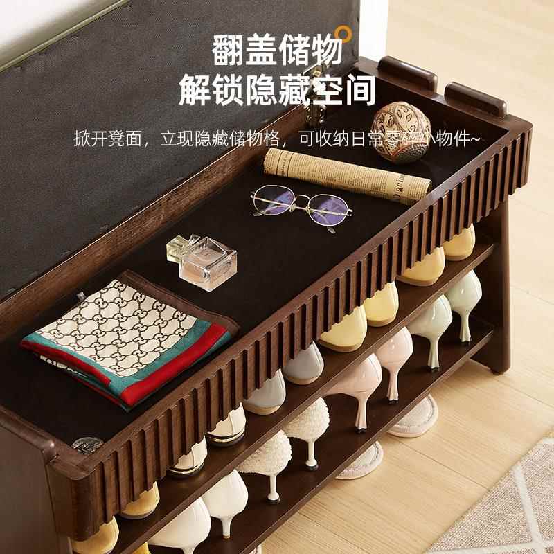 户实换鞋M-01木凳家用门口可坐穿鞋凳进门架网红软包入坐垫收纳鞋