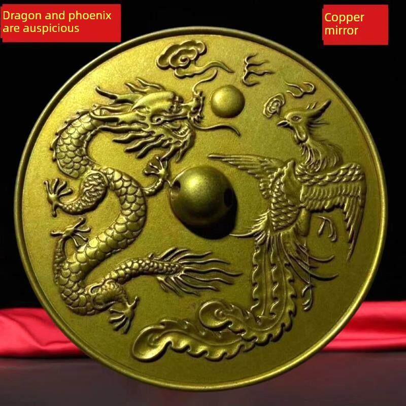 龙凤城翔铜镜婚礼礼品新郎新娘护镜腰镜婚礼覆古风创意饰品