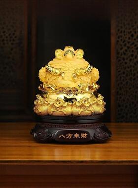 普陀山八方来财金蟾蟾摆件招财进宝办公室装饰店铺收银台开业礼物