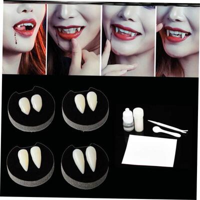 1 Pairs Vampire Teeth Fangs Dentures Props Halloween 牙齿