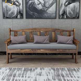 公园椅木头靠背客厅户外简约木制家用仿古做旧阳台实木长椅沙发椅