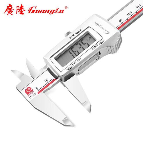 广陆不锈钢数显游标卡尺0-300mm3V金属罩壳数显 111-103V-10G