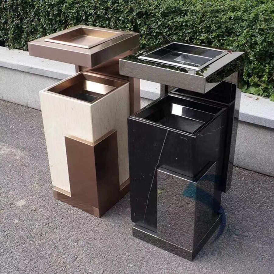 酒店垃圾桶座地烟灰桶酒店宾馆大堂走廊电梯旁高档垃圾桶带烟灰缸