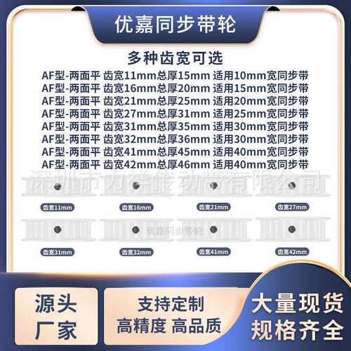 同步带轮S8M20齿AF型齿宽27/32内孔1516171819202425齿形带同步轮