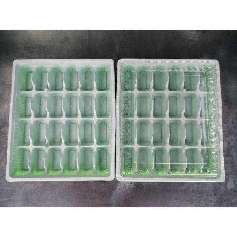 整箱400套一次性塑料24格饺子盒饺子托盘水饺盒带盖二十四格
