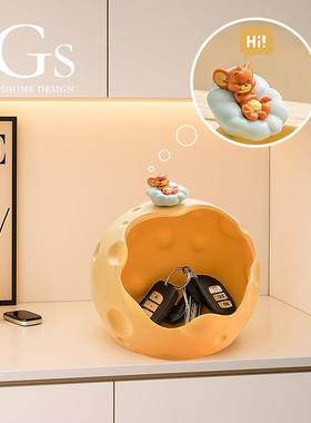 入户门口钥匙收纳玄关摆件陶瓷可爱创意餐边柜桌面装饰品现代简约