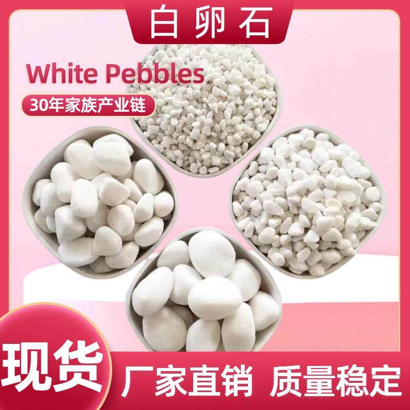 白石子厂家直销机制白色鹅卵石铺路石园艺造景滤料园艺铺面白石头