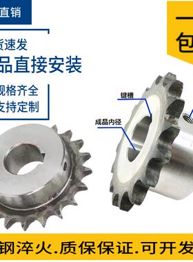 45钢08B链轮4分10A5分12a6分1寸16A成品孔10/14/15/16/18/20-35齿