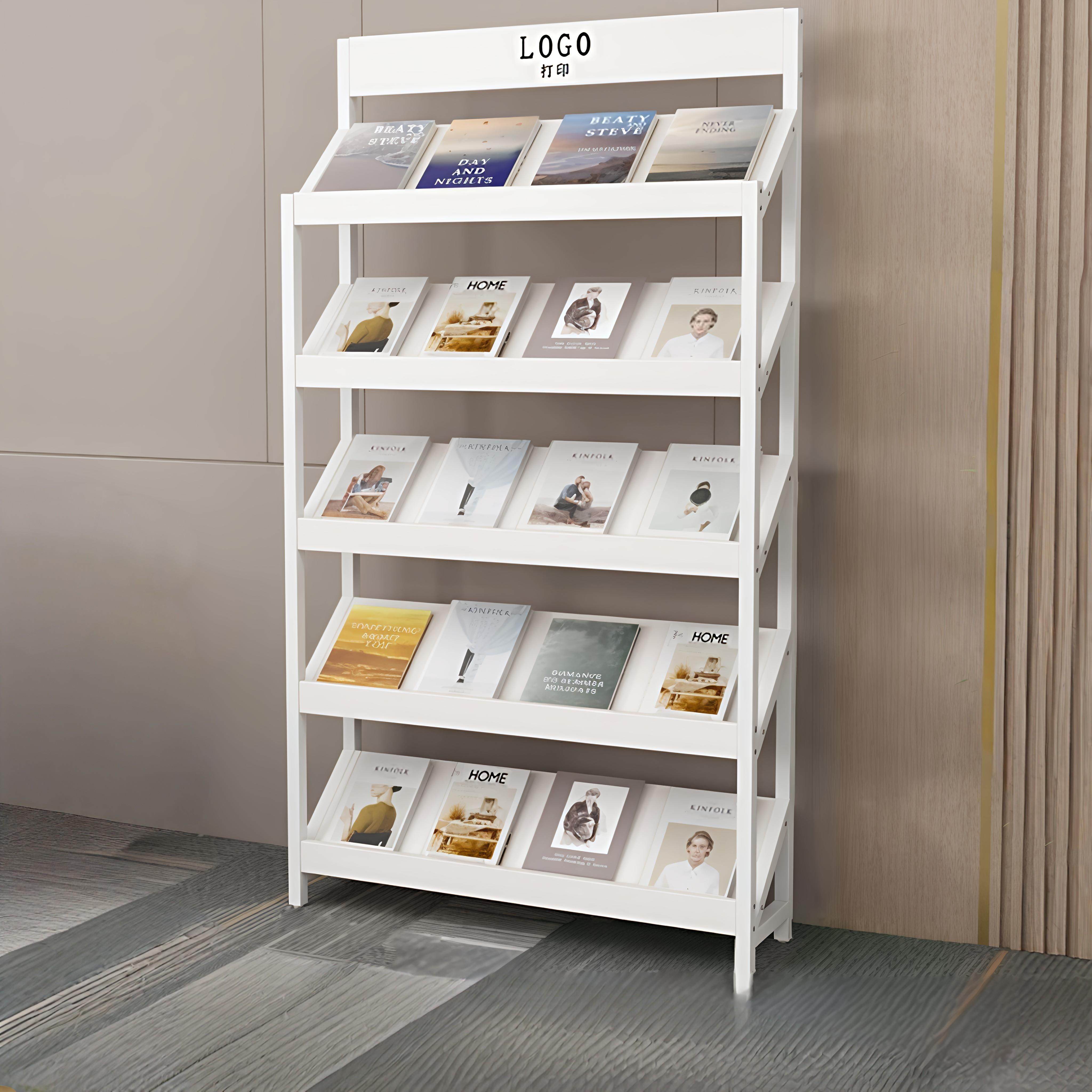 包邮书架杂志架报刊架落地图书馆货架创意展示书报架铁艺公示架文