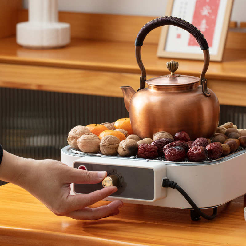 新款电加热管围炉煮茶家用便携式网红批发室内围炉无烟不粘烧烤炉