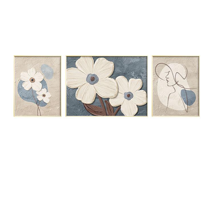 北欧客厅装饰画小清新肌理画挂画立体画奶油风沙发背景墙装饰