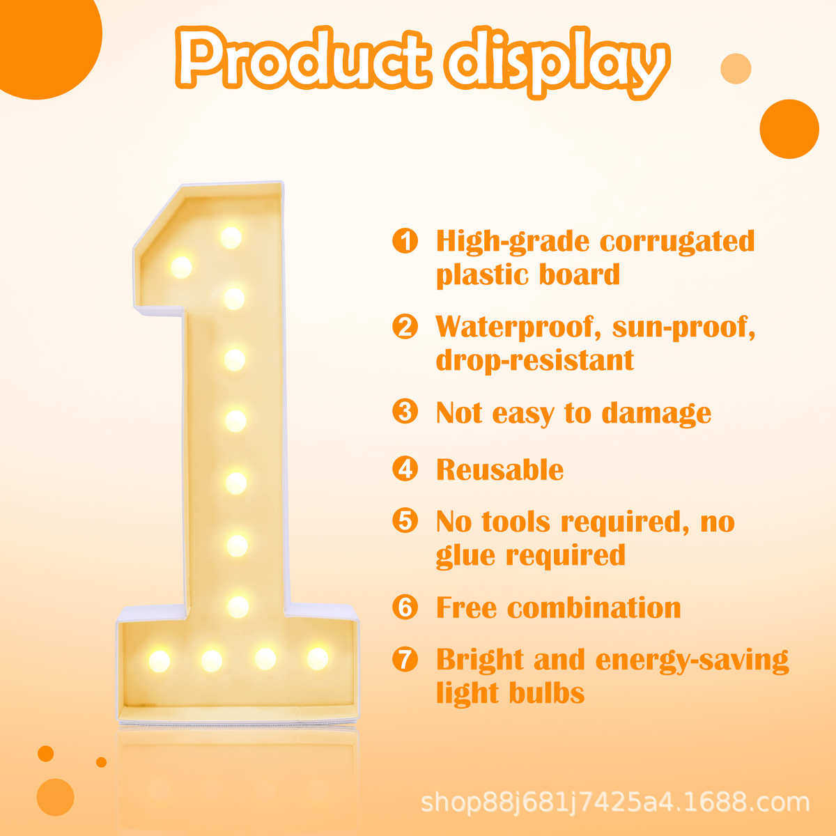 生日派对立体数字1字母LED发光灯kt板马赛克气球框架盒,节庆用品/礼品,吊顶纱幔,淘宝优惠券,粉丝福利购,淘宝优惠卷