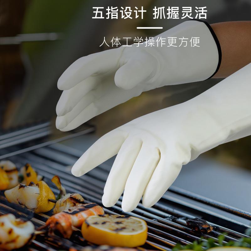 超宽加厚防开水防油喷溅隔热手套耐高温防蒸汽手套无尘不掉毛屑