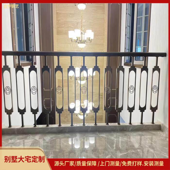中式楼梯高端扶手别墅装饰豪华婚房墙面布置广东厂家铜楼梯