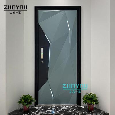 左右一家铸铝入户门子母门防盗门家用轻奢简约住宅别墅大门进户门