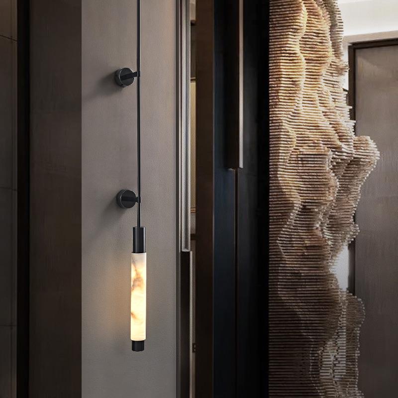 工厂直销云石长壁灯现代新中式创意别墅过道大堂设计师轻奢客厅背