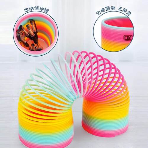 弹簧圈儿童魔力彩虹男孩叠套玩具