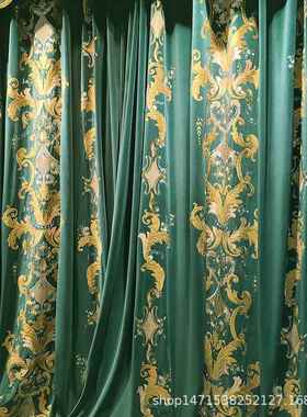 欧式法楼式客品25385厅帘成奢华大气美式窗复式挑高别墅卧室遮光