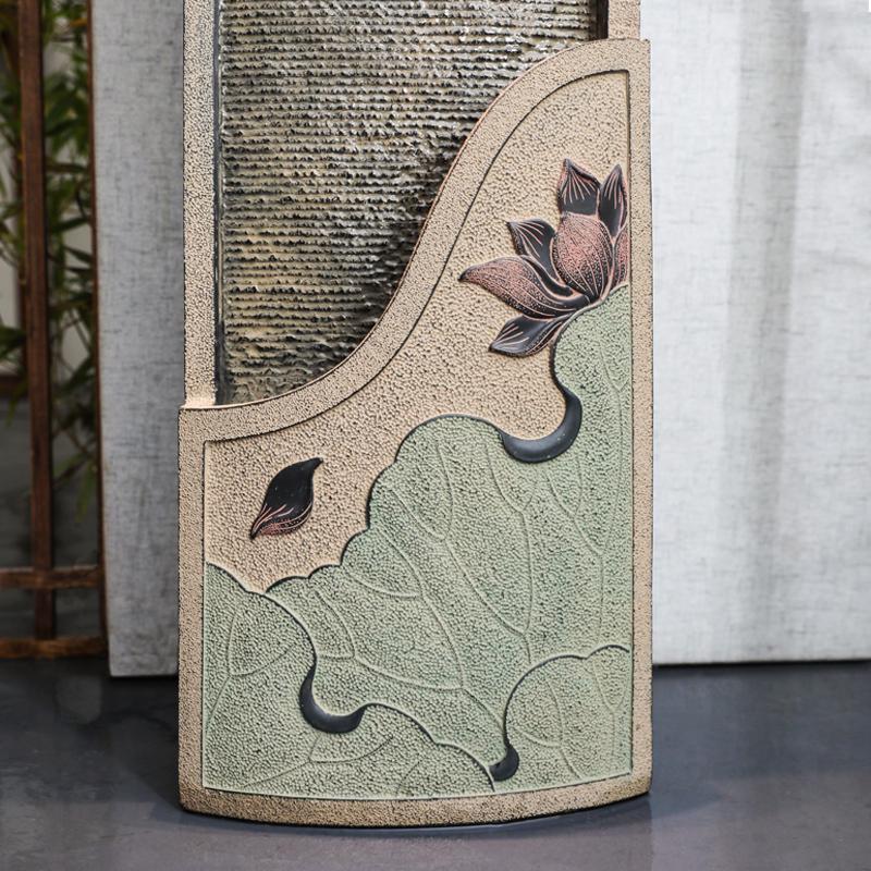 汉韵堂客厅流水摆件电视柜旁边落地喷泉摆设中式禅意装饰循环水景