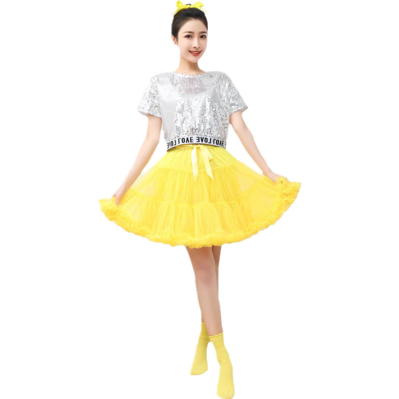 高档成女团孩子蓬蓬裙现代舞啦操一路花开舞蹈演啦出服青活春力学