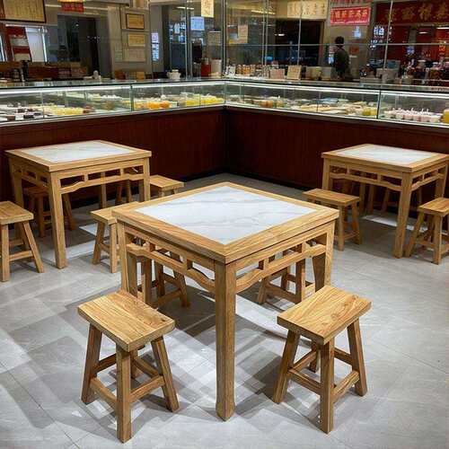 工厂桌直销中式仿实木餐桌 榫卯结构 湘馆餐厅八仙菜桌2634四古方