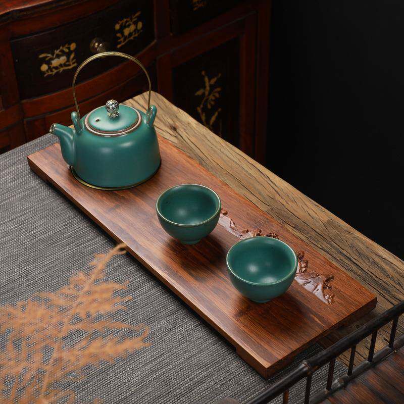 望山秋水干泡茶盘茶具套装方形竹制品桌面摆件文创竹制工艺茶台