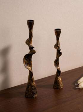 燃新中式软装烛家tlznhlzn居客厅茶几烧台装饰售烛台摆件高档楼部