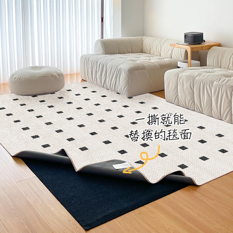 可拆洗地毯客厅2025新款可水洗地垫家用双层机洗床边毯布鲁罗曼
