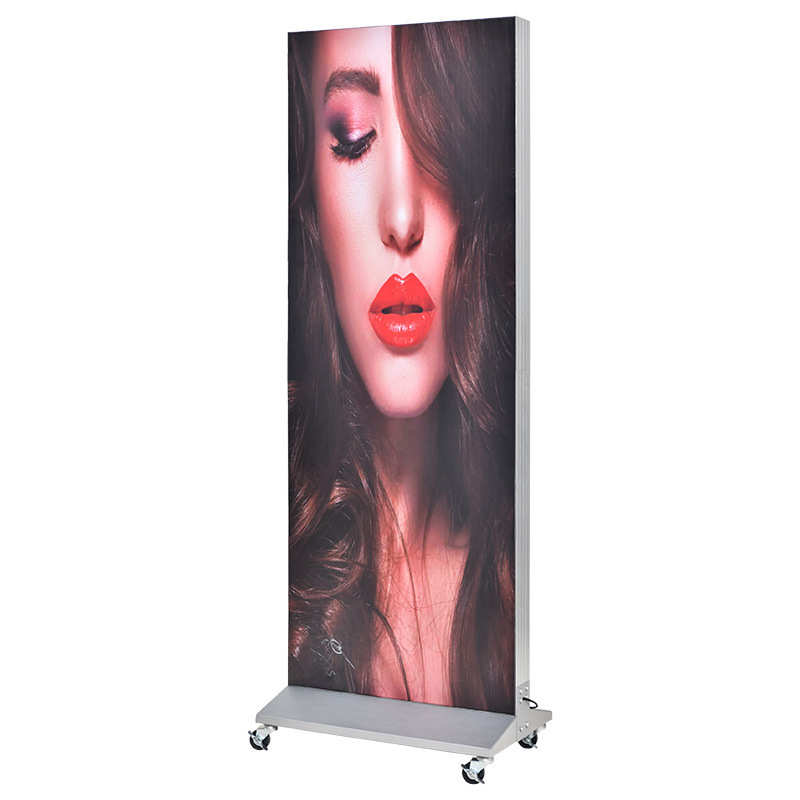 批发led立式磁吸灯箱双面落地带轮子可移动室内商场亚克力广告牌