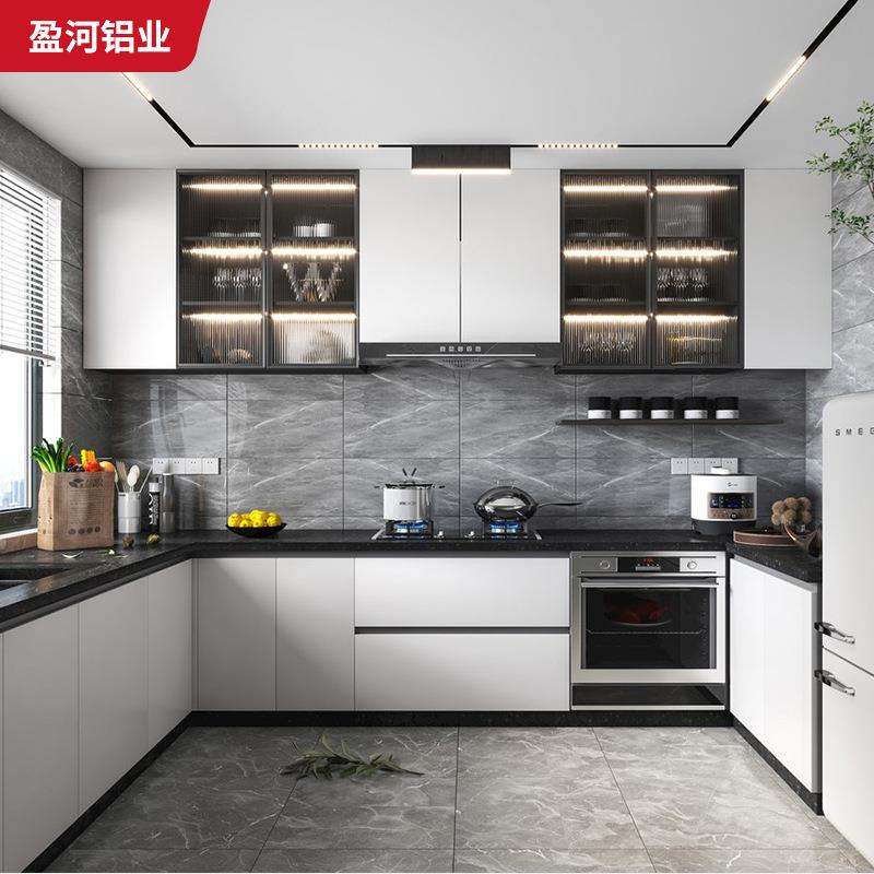 全铝家具轻奢现代家用整体厨房灶台柜防潮防水耐污铝合金橱柜工厂